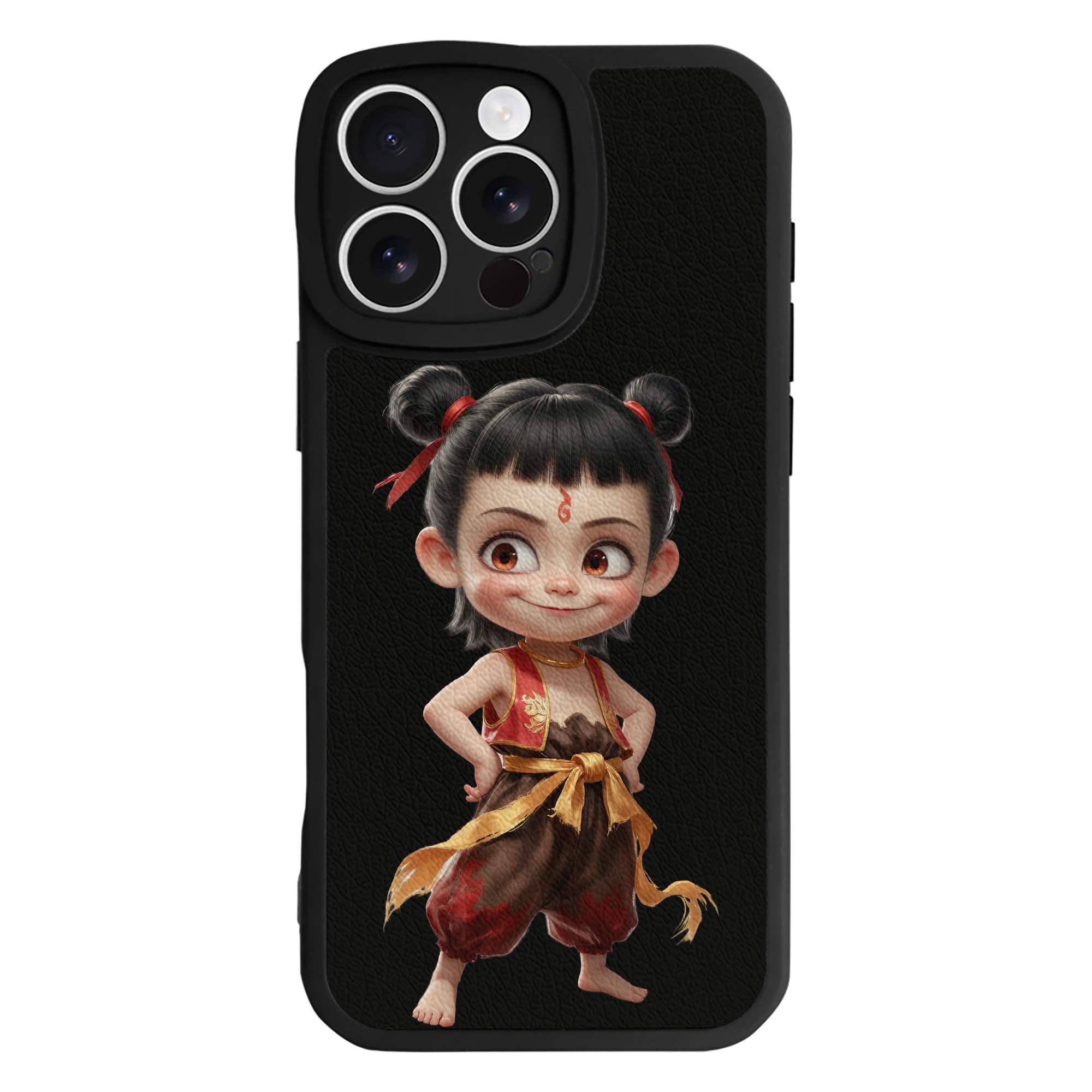 （画像用） Ne Zha 2 ナタ 魔童の大暴れ 【iPhone 16シリーズ対応】シリコンスマホケース（レザー調） 材質：シリコン